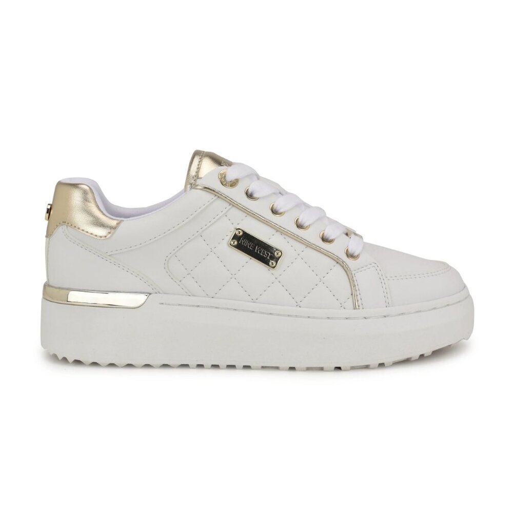 Nine West White/Gold Sneakers - Picture 5 of 7